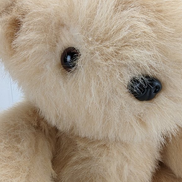 Vintage Scruffy Beige Teddy Bear Plush Stuffed Animal Fully Jointed 18" Blonde - Picture 2 of 11